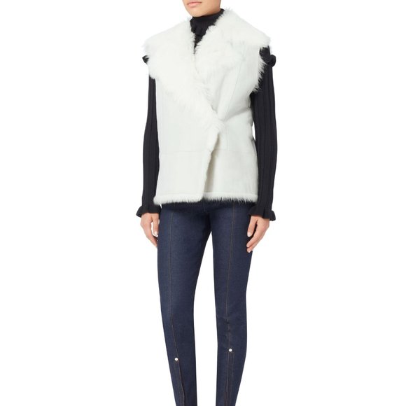 🌟NEW IRO 2-in-1 Jacket w/ 100% Lamb Shearling Vest. Black on black - Picture 14 of 15